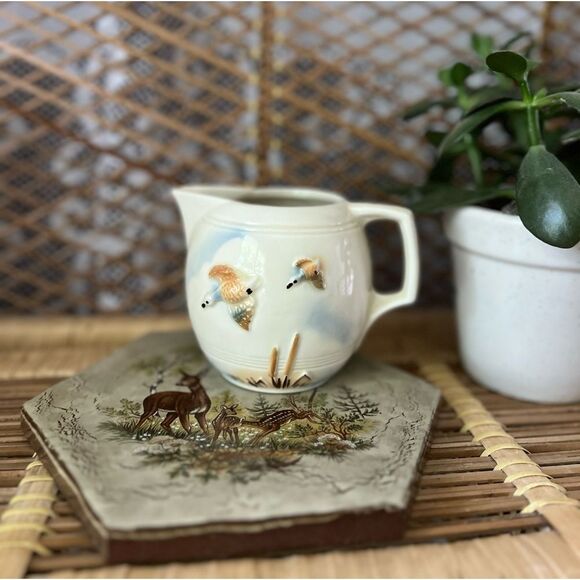 Vintage Art Deco Porcelain Ceramic Flying Geese Creamer Cup - Picture 5 of 7